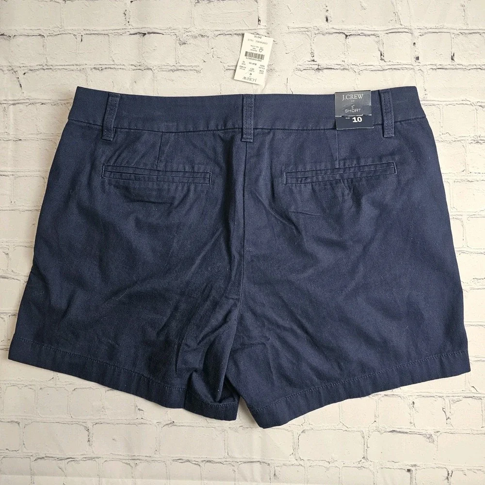 NEW J.Crew Classic Chino Shorts Womens Size 10 Navy Blue 5